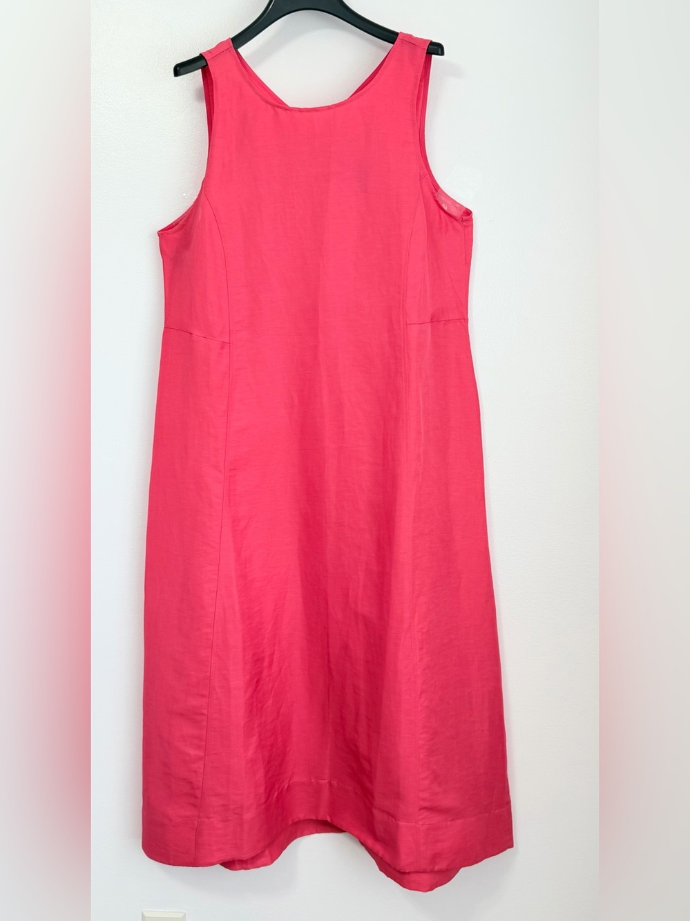 J Jill Midi Linen Blend Dress A-Line Strawberry Pink Sleeveless Shift Size M NWT